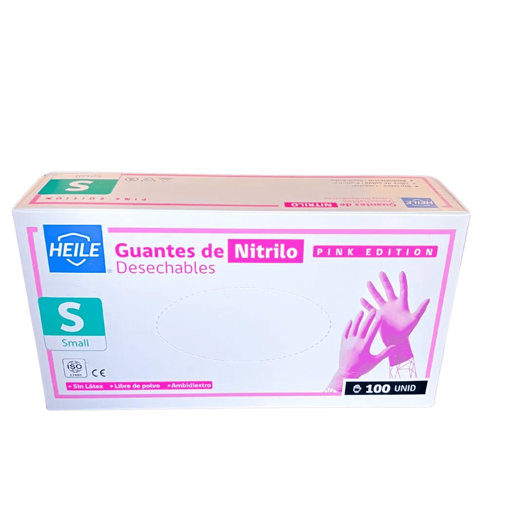 Guante de nitrilo rosado