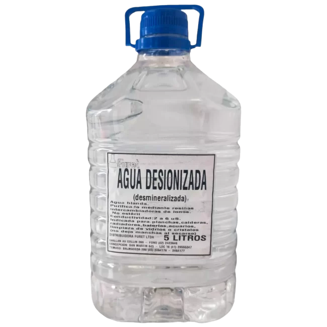 agua desionizada o desmineralizada